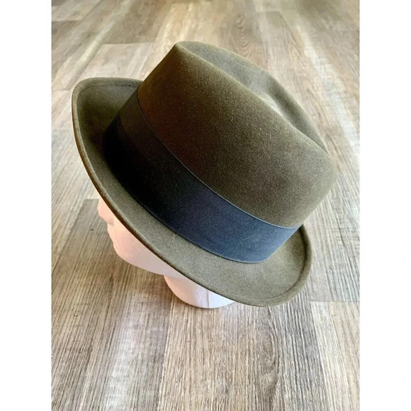 Knox Custom Chase Fifth Ave New York Green Fedora Feather Hat Men’s Size 7 1/8 - Picture 3 of 10